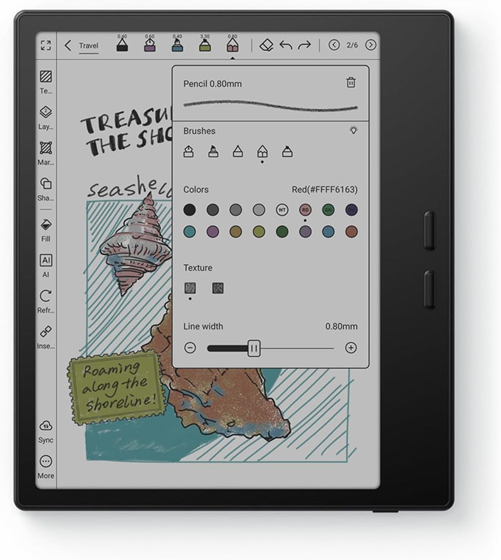 Tablet Go Color 7 Gen II E Ink Tablet 4G 64G con lápiz óptico activo Inksense (Negro)