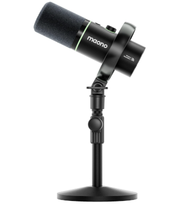 MAONO PD200W - Micrófono inalámbrico híbrido para podcast para PC