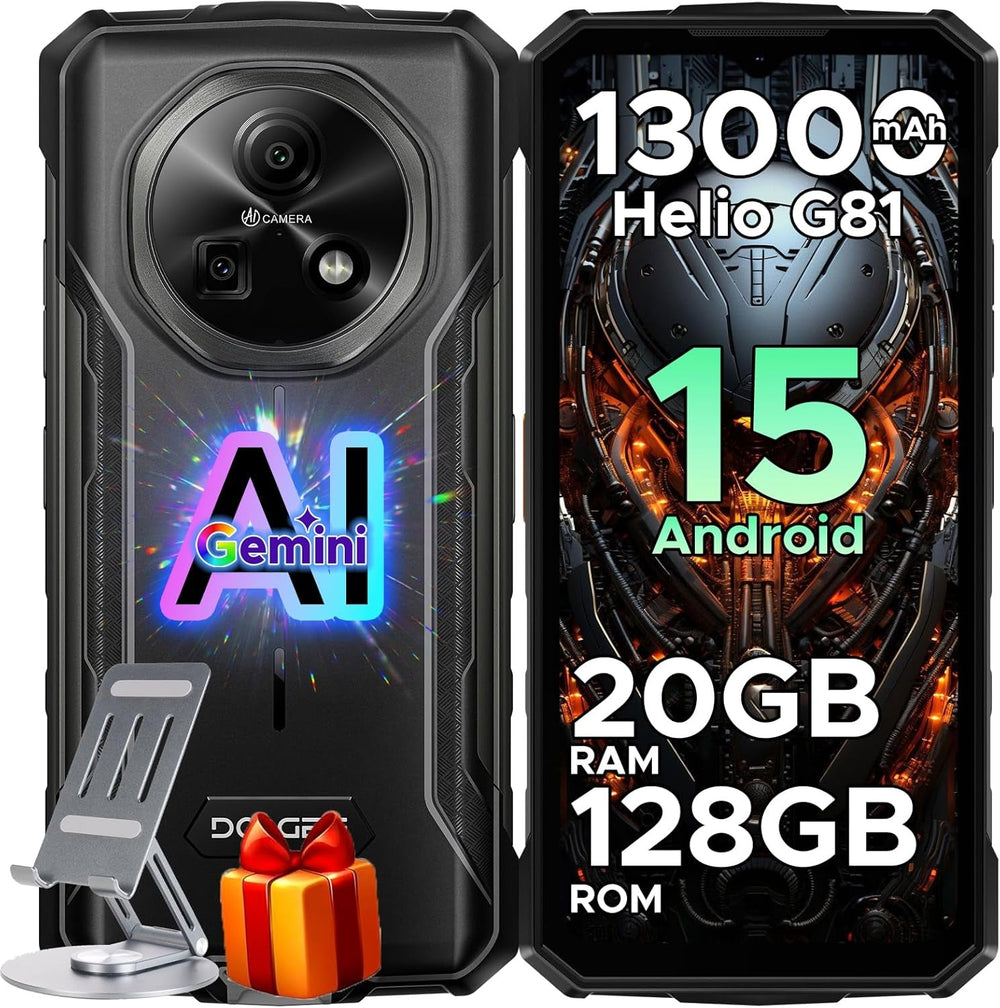 DOOGEE Fire 5 Pro Global Version - Indestructible Cell Phone with 13000mAh Battery | 20GB RAM and 128GB