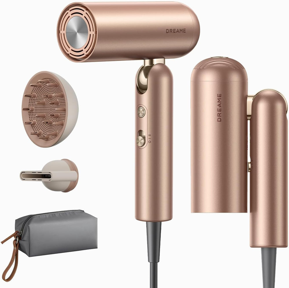 Pocket Pro Hair Dryer, Dual Voltage Travel Hair Dryer with Diffuser - Dreame