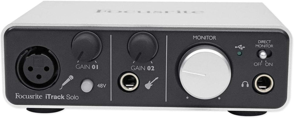 Focusrite iTrack Solo Audio Interface – Compatible with iPad (Lightning), Mac and PC with Scarlett Preamp