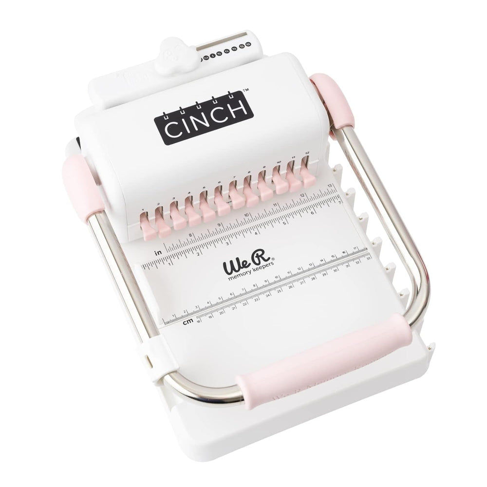, Cinch Book Binding Machine 2, Pink/White, Easy to Use Design with Slide Ruler, Compatible with Wire or Spiral Coils, Make Professional Books, Notebooks, Calendars and More