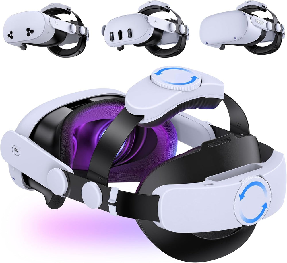 Correa de cabeza cómoda para Meta Quest 3S/Quest 3/Quest 2, correa de repuesto Elite ajustable con dos perillas, accesorios para auriculares VR, correa con mayor soporte, comodidad y reducción de presión.