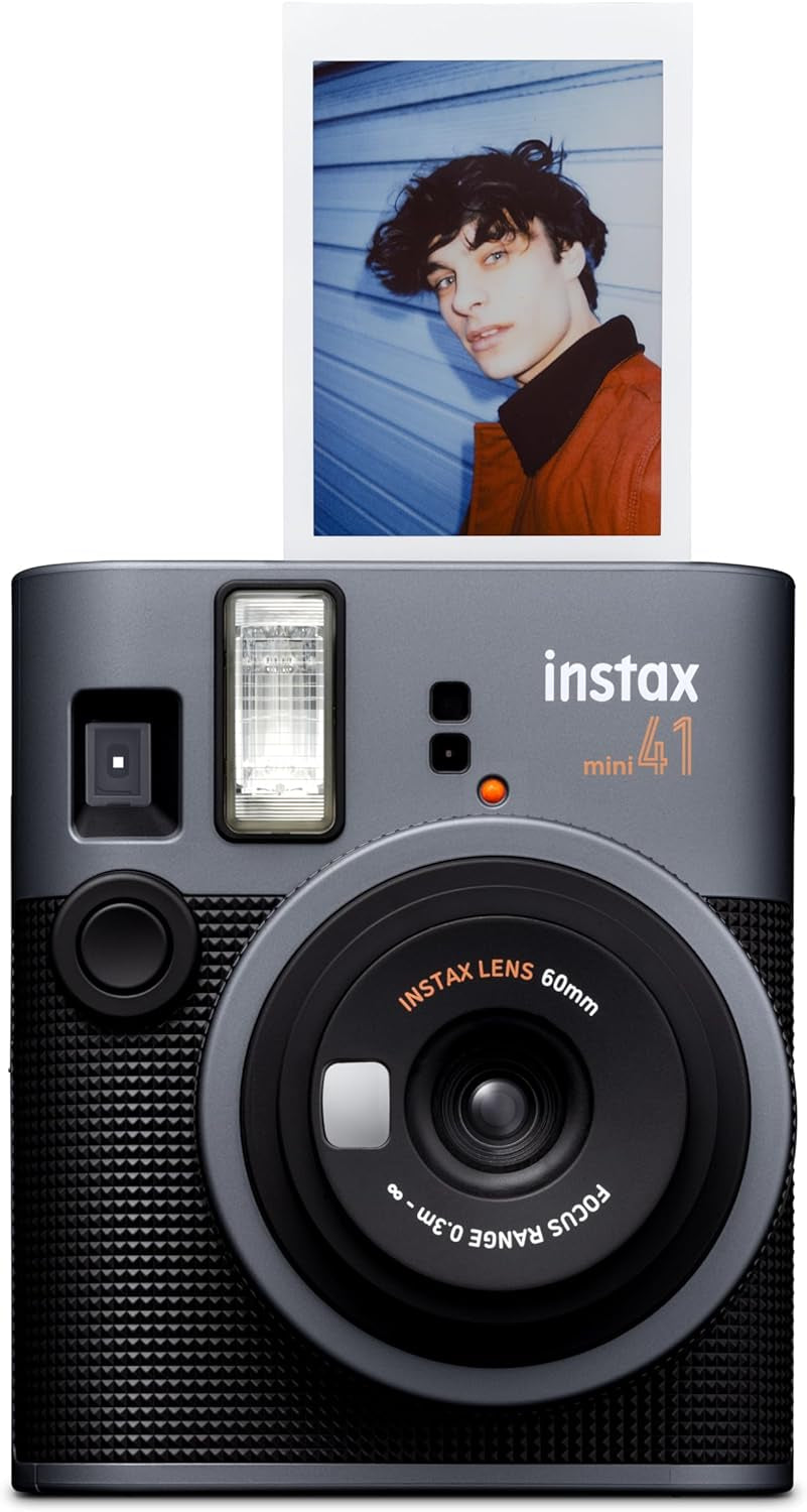 Cámara Instantánea Fujifilm Instax Mini 41 – Diseño Retro Texturizado con Corrección de Paralaje y Exposición Automática