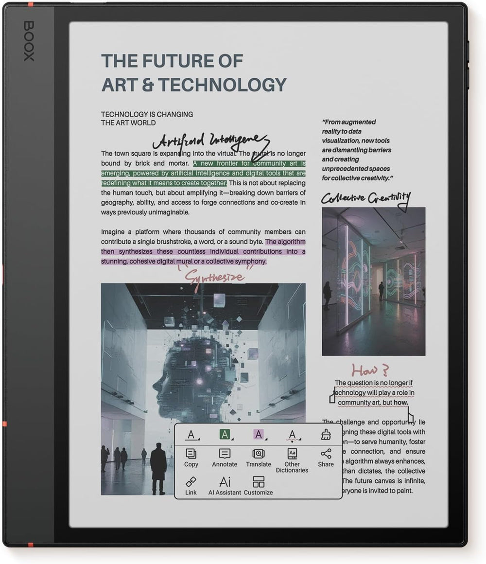 BOOX Tablet 10.3" Note Air 5 C: E Ink a Color para Notas Digitales, 6GB/64GB, Cuaderno Electrónico E-Paper