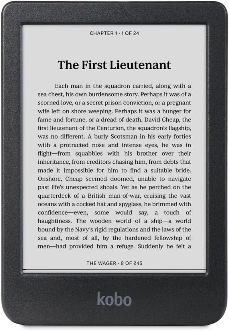 Kobo Clara BW Ereader: Lector Electrónico de 6” con Comfortlight PRO (Luz Azul Reducida), 16GB, a Prueba de Agua y Audiolibros