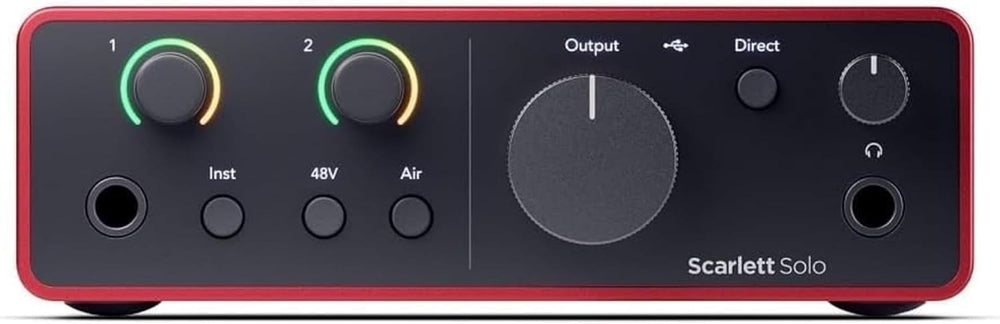 Interfaz de Audio Focusrite Scarlett Solo 4th Gen – Rango Dinámico 120dB, Modo Air y Suite de Software