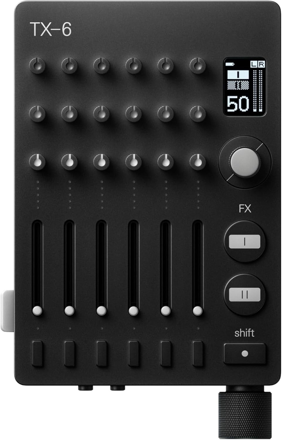 TX–6 Portable and Rechargeable 6 Stereo Channel Mixer, USB Audio Interface and Sound Card, 8 Hour Battery Life, Built-In Effects, Bluetooth and USB MIDI, iOS Compatible (Black)