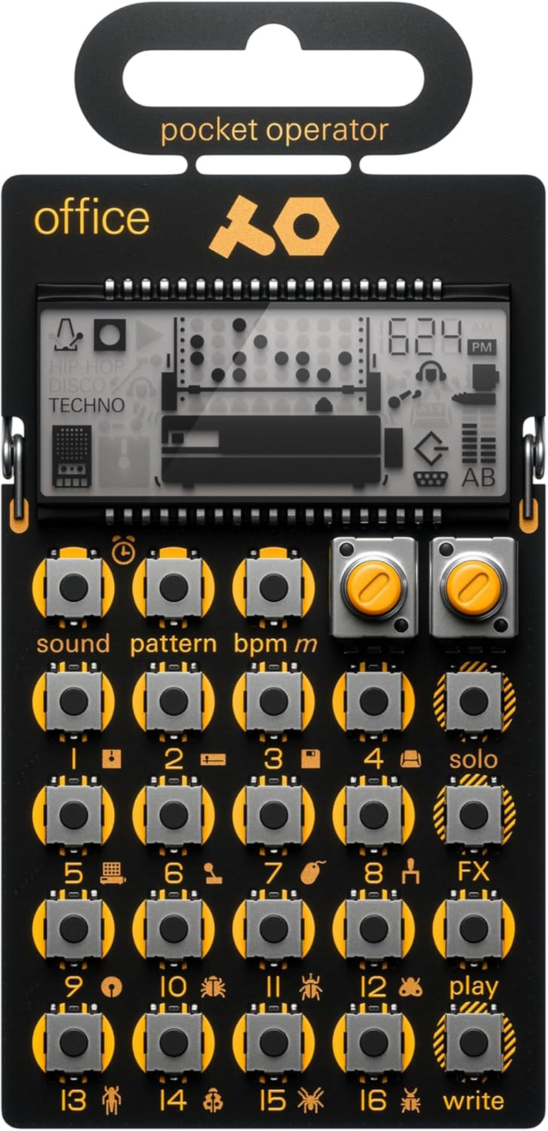 Pocket Operator PO-24 Office, Noise Percussion Drum Machine and Sequencer, with Parameter Locks, Solo Functionality and Punch-In Effects