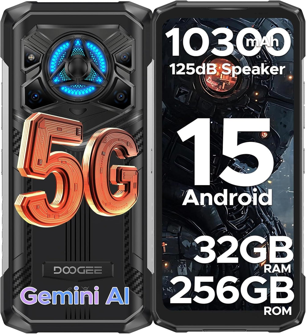 DOOGEE Blade 20 Play 5G Global Version Indestructible Smartphone 125dB Speaker and LED Lights | Android 15 and 10300mAh