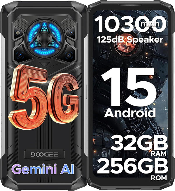 DOOGEE Blade 20 Play 5G Version Global Celular Indestructible Altavoz 125dB y Luces LED | Android 15 y 10300mAh