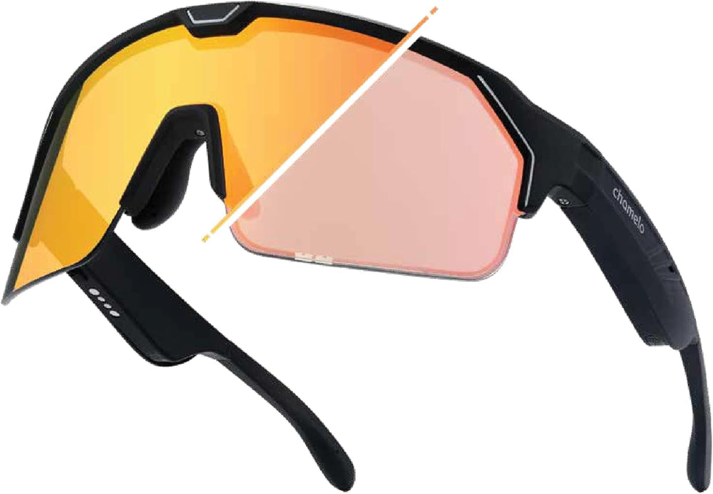 Gafas de Sol Inteligentes CHAMELO Music Shield Smart Audio | Gafas Bluetooth de Oído Abierto para Hombres y Mujeres con Control Electrónico de Tinte