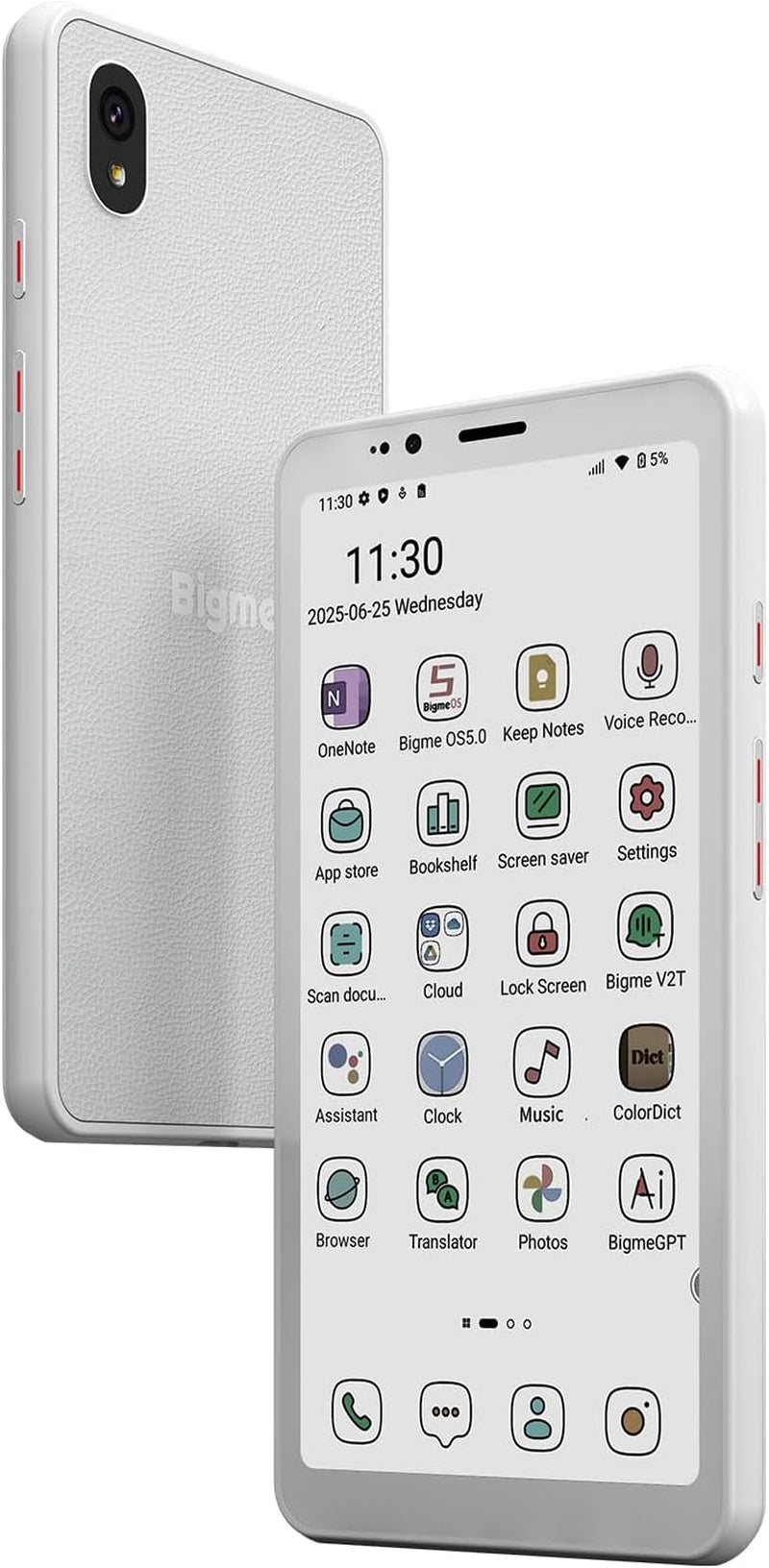 Bigme Celular Inteligente Tinta Electronica HiBreak S – Pantalla Tinta Electrónica 5.84" con Android 14, 4G LTE y 128GB