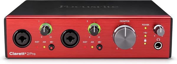 Focusrite Clarett+ 2Pre Audio Interface – USB-C with Air Analog Preamps and ADAT Expansion