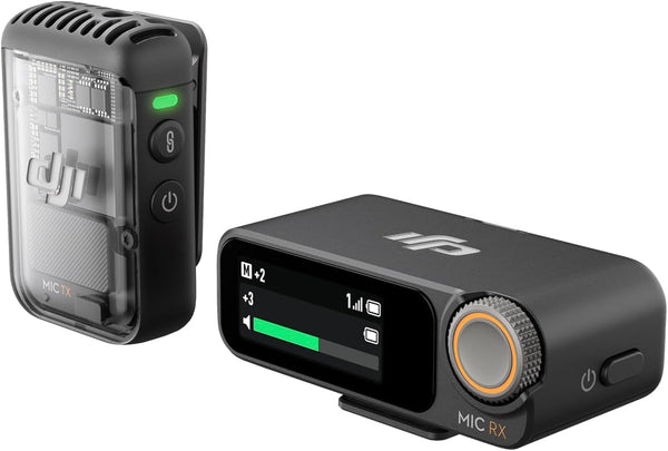 DJI Mic 2 (1 TX + 1 RX): Wireless Microphone with Intelligent Noise Cancellation, 32-Bit Float Recording, and 250m Range