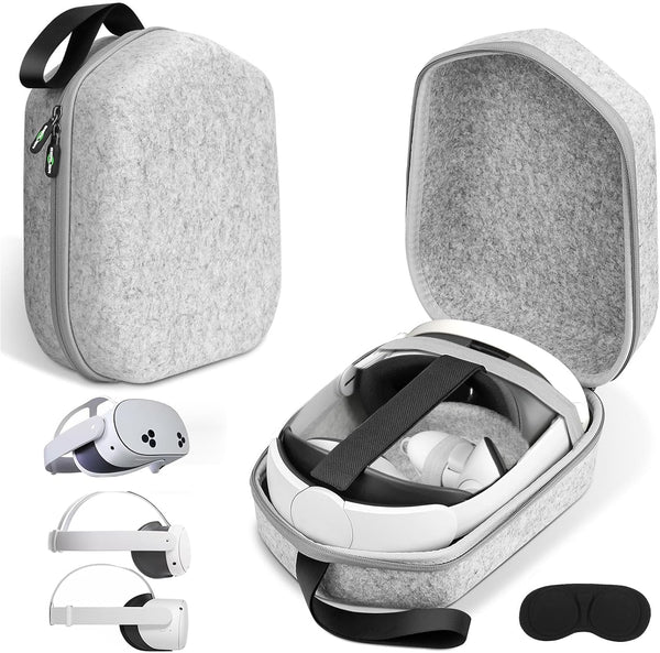 Hard Travel Carrying Case compatible with Meta Quest 3S/Quest 3/Oculus Quest 2/Vision Pro. Official Original Elite Strap VR Headset and Controller. Ideal for Travel and Home Storage.