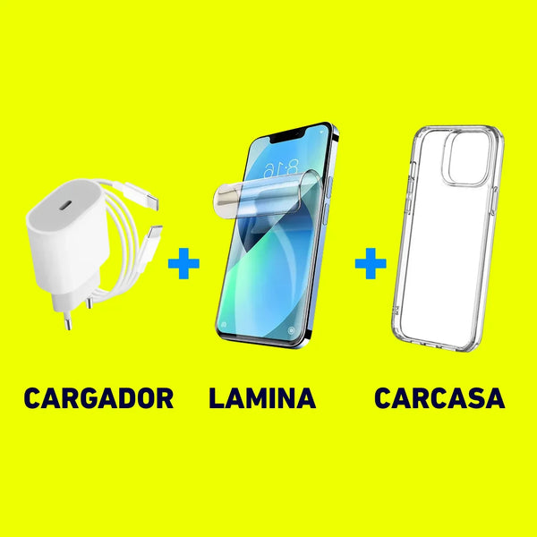 Charger + Screen Protector + Case | Compatible with All Models