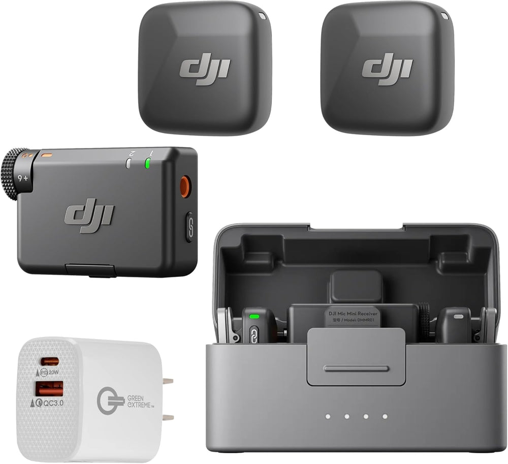 DJI Mic Mini (2 TX + 1 RX): Ultralight Wireless Microphone with Charging Case (48H Battery Life) and Noise Cancellation