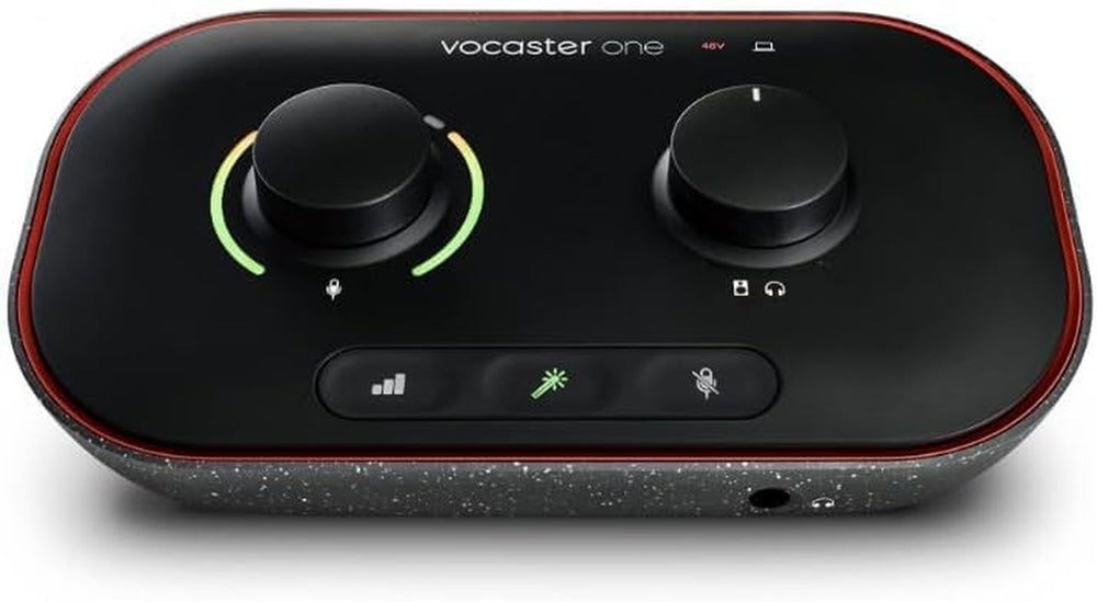 Focusrite Vocaster One Podcast Interface – 70dB Gain, Auto Gain, and Camera/Phone Connectivity