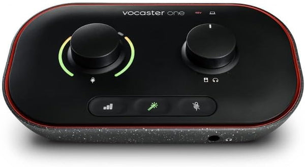 Focusrite Vocaster One Podcast Interface – 70dB Gain, Auto Gain, and Camera/Phone Connectivity