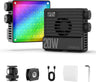 LE20 RGB Video Light, 20W Pocket Camera Light, 2500-9000K CRI 95+ 20 Scene 360° Full Color Portable Photography Video Lighting Mini LED Fill Light for Youtube, Tiktok, 5000mAh Rechargeable