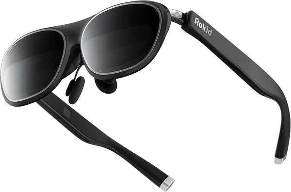 Max 2 AR Glasses Black, 215" Micro-OLED Display, 50° FOV, 600 Nits Brightness, Compatible with Smart Phone, Steam Deck, ROG, and More, Immersive Wearable Display for Gaming & Entertainment