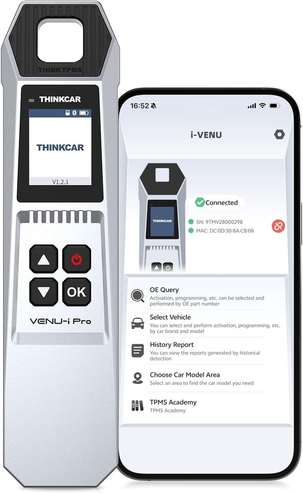 THINKTPMS VENU Ipro Handheld Tire Pressure Monitor, Upgrade of G2, Activate/Read/Learn TPMS Sersors, Work with THINKSCAN 689BT, 672, 689 Diagnostic Tools, Programming  Sensors Only