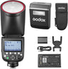 Flash Godox V1Pro de Cabezal Redondo + Sub-Flash SU-1