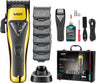 015 Professional Cordless Hair Clippers for Men, 9000 RPM Vector Motor Hair Trimmer Dlc-Blade Barber Clipper for Hair Cutting with Metal Body, 1 Modular Lid in Black, Travel Case