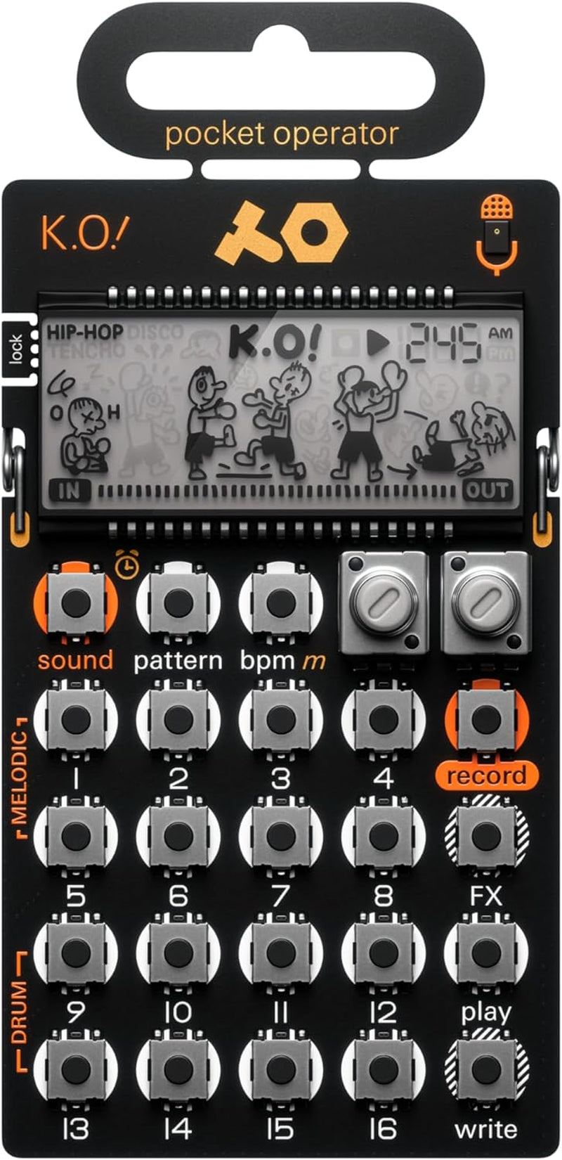 Pocket Operator PO-33 K.O.! Micro Sampler and Drum Machine with Built-In Microphone, Sequencer, and Effects