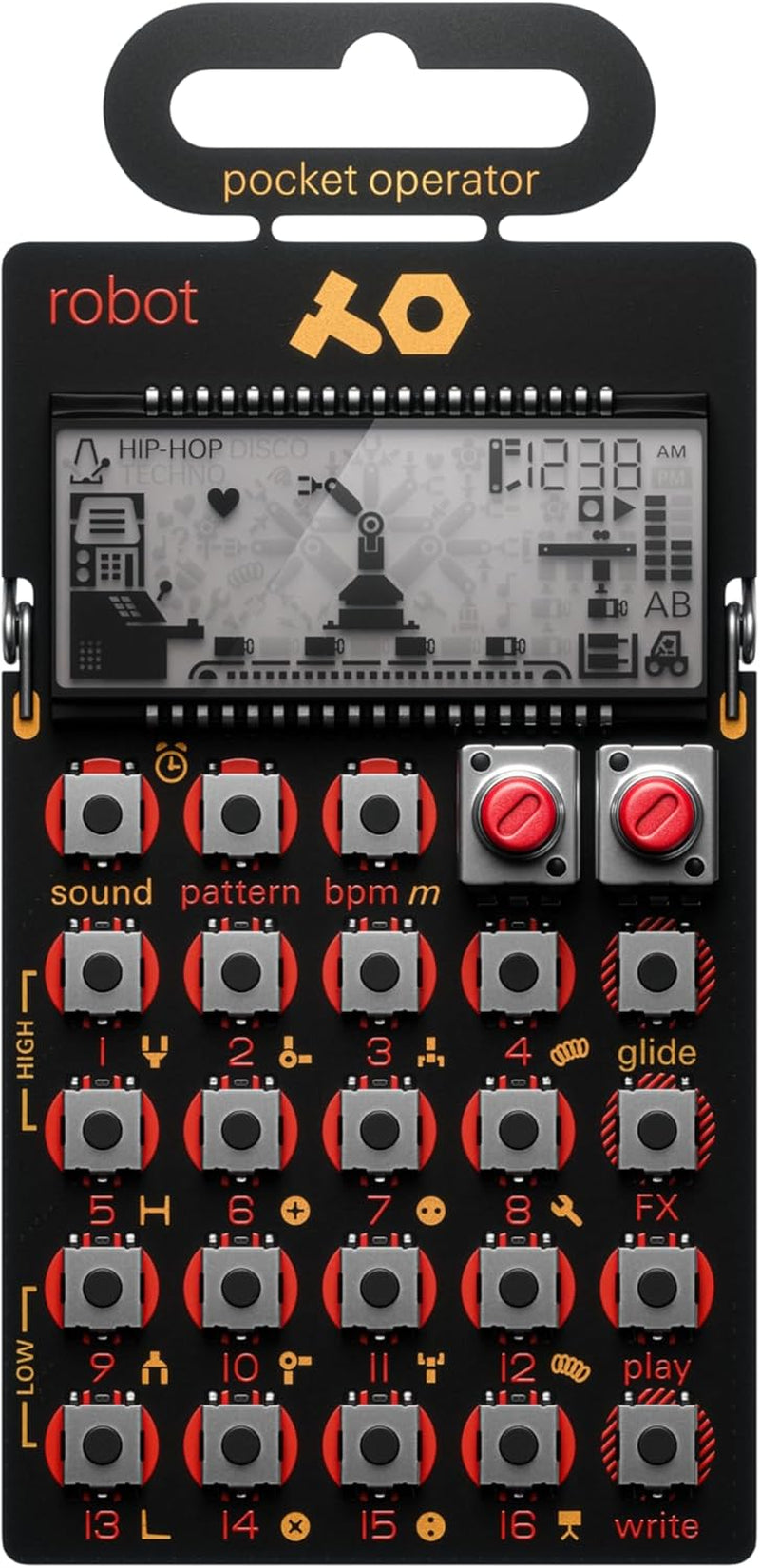 Pocket Operator PO-28 Robot, Live Synthesizer and Sequencer, with Parameter Locks, Glide Control and Punch-In Effects