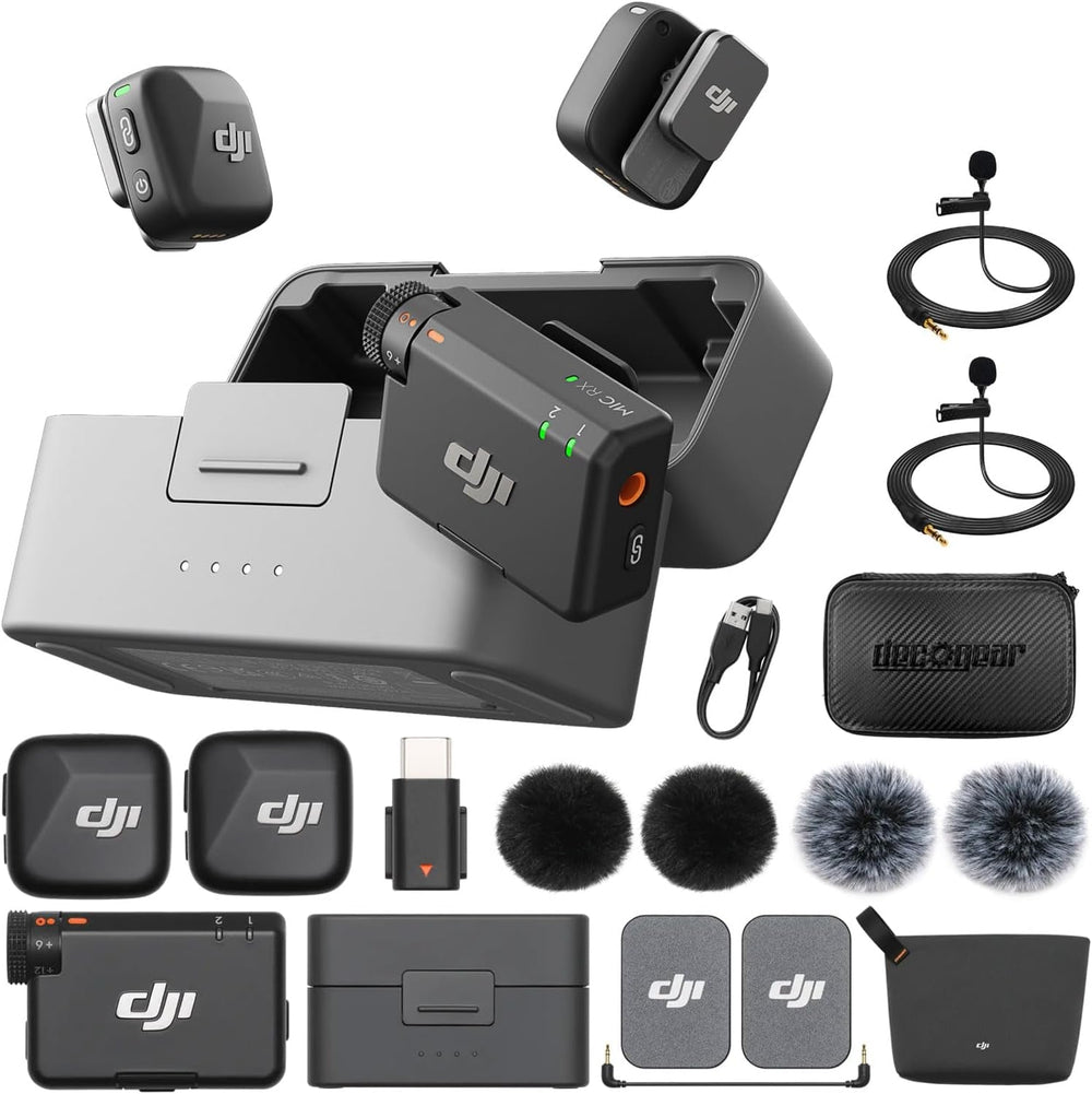 DJI Mic Mini: Micrófono Inalámbrico Lavalier Ultraligero, 48 Horas de Batería, ANC y 2 Micrófonos Deco Gear Adicionales
