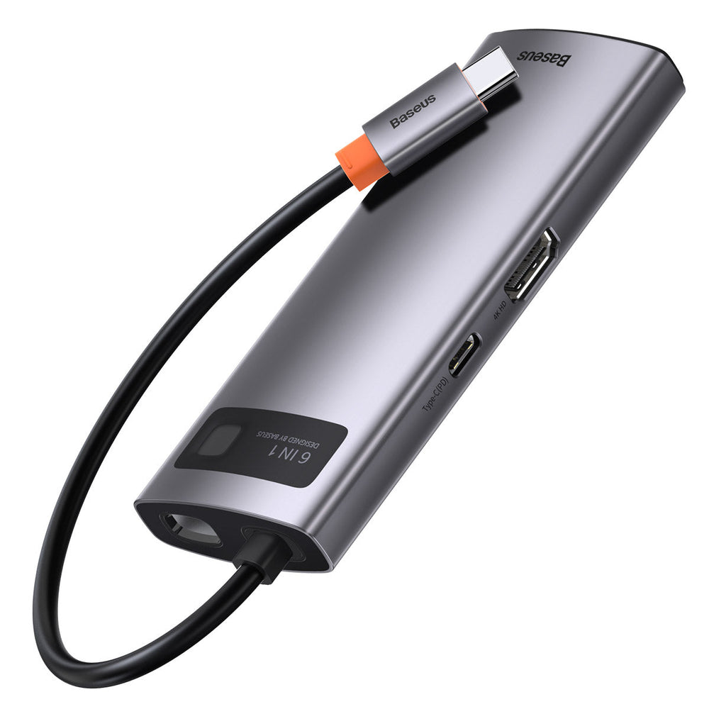 Adaptador hub metálico - Hub 6 en 1 tipo c (usb - hdmi - rj45) - BASEUS