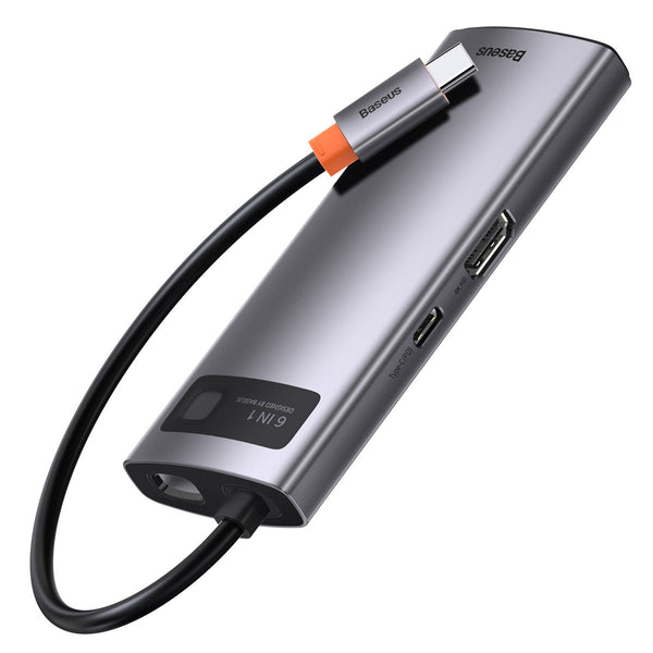 Adaptador hub metálico - Hub 6 en 1 tipo c (usb - hdmi - rj45) - BASEUS