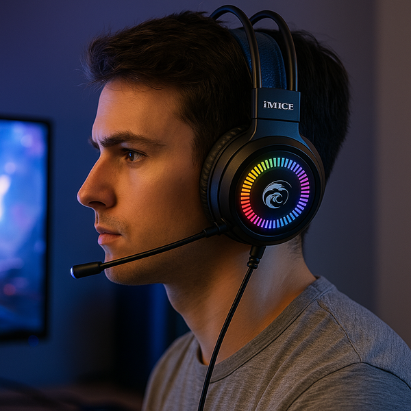 iMICE Gamer Headphones with Microphone and RGB LED Light (DRP)