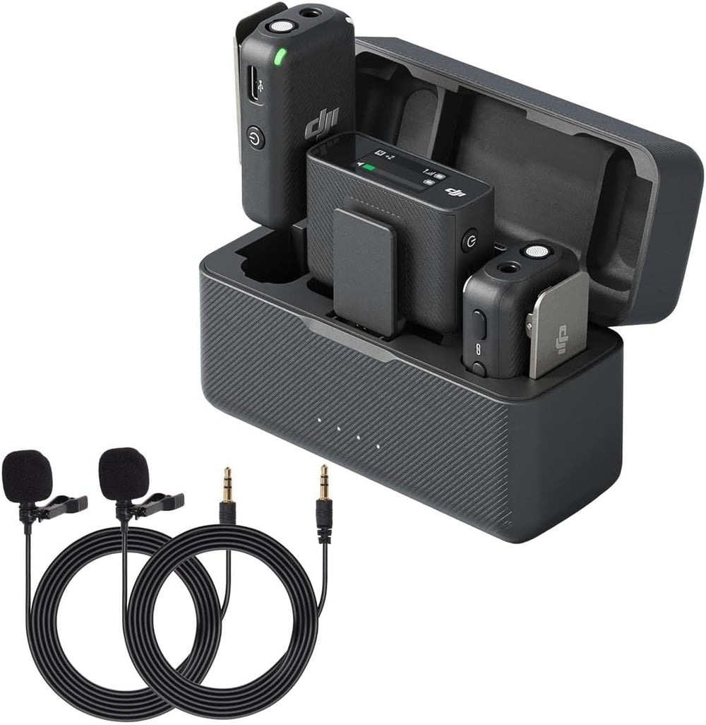 DJI Mic: Wireless Lavalier Microphone with Charging Case, 820 ft. Range, ANC, and Turnstile Microphones