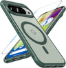 Case for Google Pixel 10/10 Pro Magsafe Compatible with Tempered Glass, [Shockproof, Military-Grade], Magnetic, Translucent, Slim, Protective for Pixel 10/Pixel 10 Pro, Green