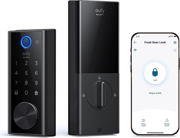 Smart Lock S230, Keyless Fingerprint Lock for Front Door, Easy Installation, Built-In Wi-Fi, Reliable App for Remote Access, One-Year Battery Life, BHMA Certified, IP65 Weatherproof (Copia)
