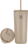 Travel Mug 20 Oz Double Walled Vacuum Insulated Stainless Steel with 2 Lids, Straw and Coffe, Cupholder Friendly, Perfect for Hot & Cold Beverages