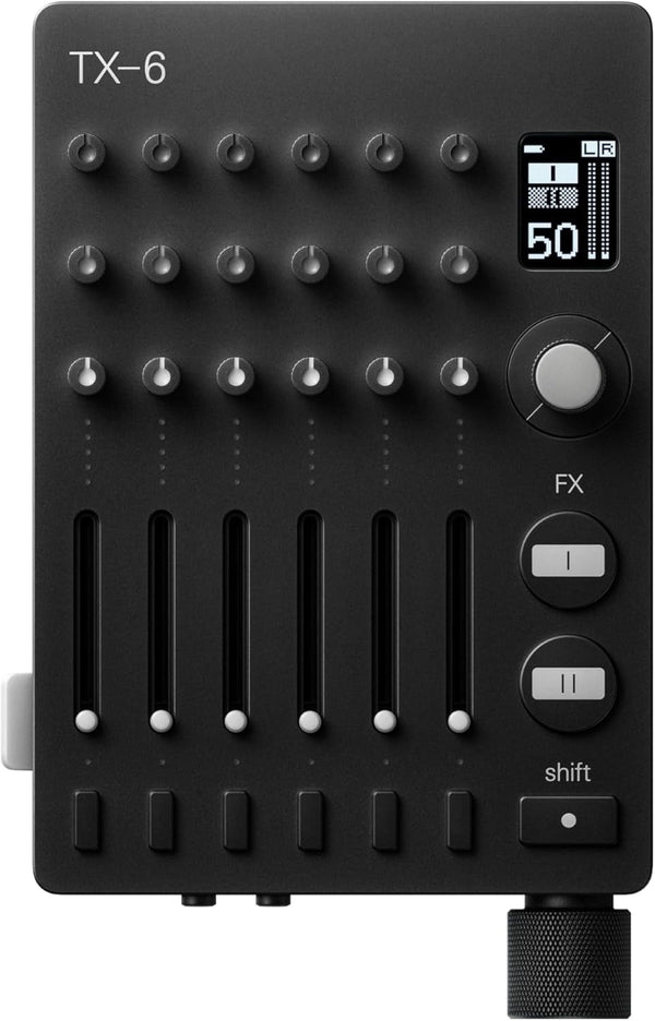 TX–6 Portable and Rechargeable 6 Stereo Channel Mixer, Usb Audio Interface and Sound Card, 8 Hour Battery Life, Built-In Effects, Ble and Usb Midi, Ios Compatible (Black)