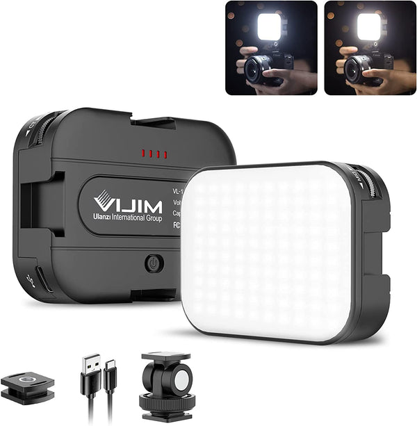 BORRAR- VL100C Bi-Color LED Video Light on Camera, Mini Rechargeable 2000Mah LED Camera Lights, Cri95+ Dimmable 2500-6500K Ultra Bright Photo and Video Lighting, Led Fill Lamp