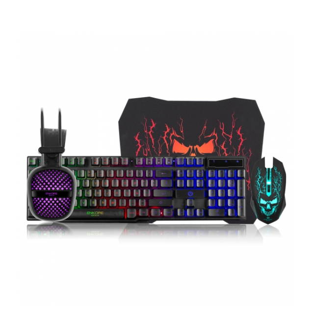 Kit Gamer 4 en 1 Teclado + Mouse + Audifonos + Pad G1005-4 - ENKORE
