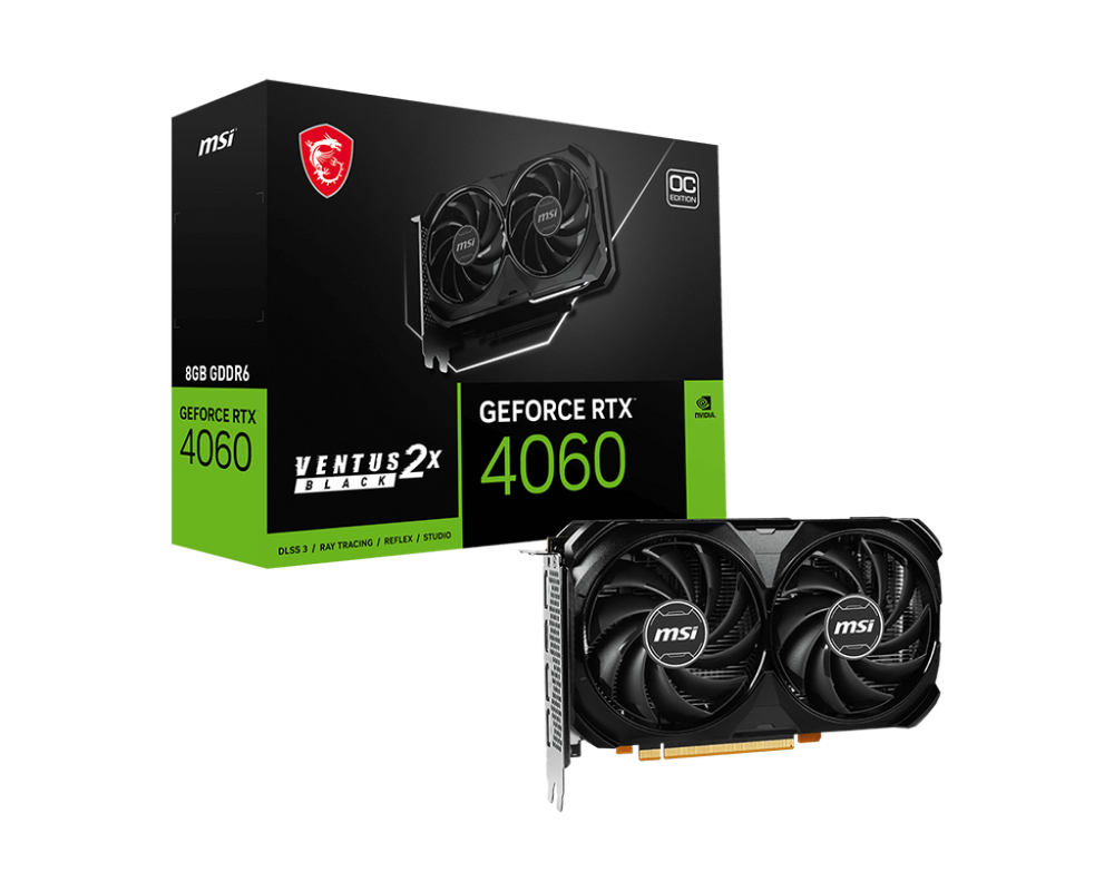MSI GeForce RTX 4060 VENTUS 2X BLACK 8G OC GPU