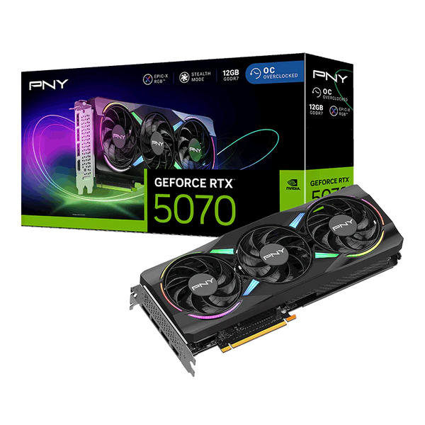 PNY GeForce RTX 5070 12GB ARGB EPIC-X RGB Overclocked Triple Fan GPU