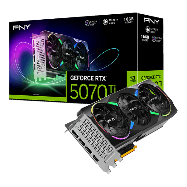 PNY GeForce RTX 5070Ti 16GB ARGB Overclocked Triple Fan GPU