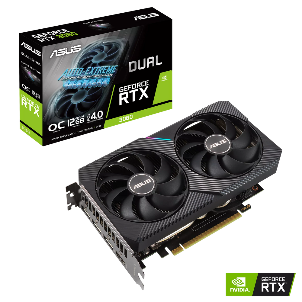 ASUS Dual GeForce RTX 3060 V2 OC Edition 12GB GDDR6 GPU
