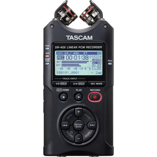 TASCAM Grabadora de campo portátil de 4 pistas DR-40X