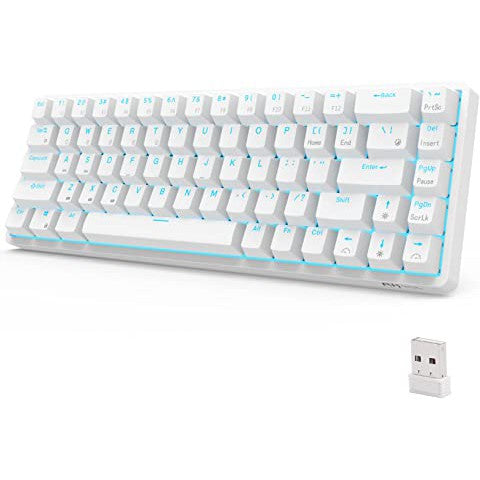 Teclado Gamer Mecánico RK G68 RGB Blanco con Switch Cherry Brown