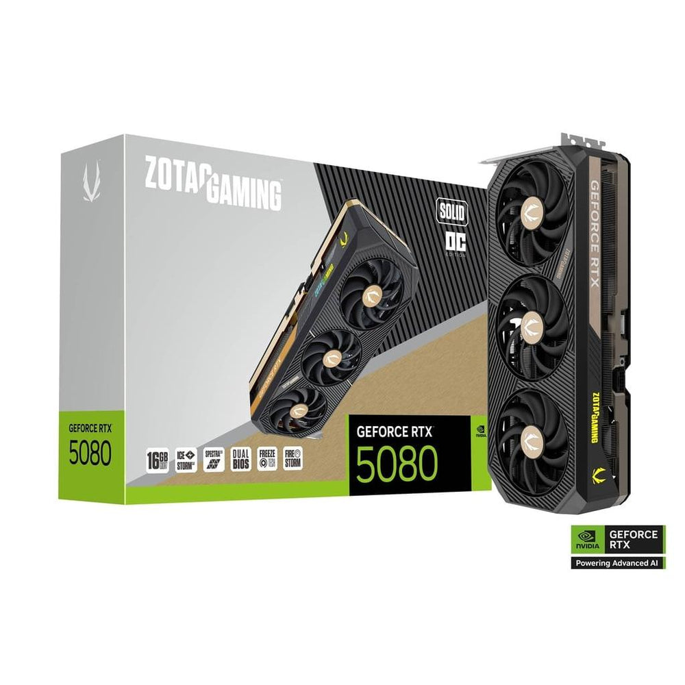 ZOTAC GAMING GeForce RTX 5080 SOLID OC GDDR7 GPU